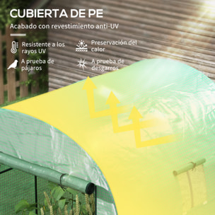 Invernadero de Exterior, Invernadero de Túnel con 2 Puertas Enrollables, 2 Ventanas de Malla, Cubierta PE 135g/m², Anti-UV, Marco de Acero, para Cultivos, Plantas, 180x180x200 cm, Verde
