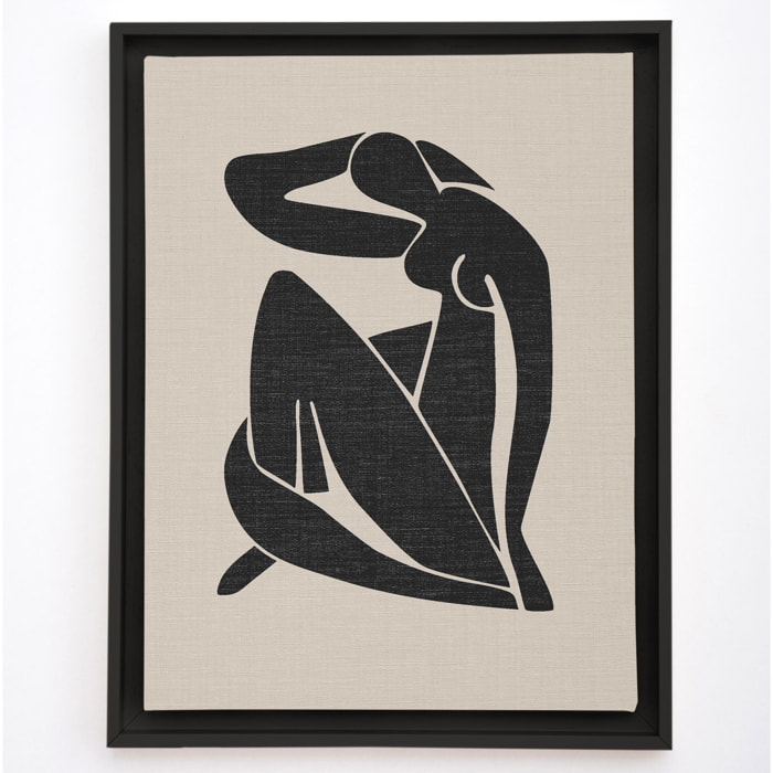Lienzo texturizado Matisse Woman - negro y beige - 60x6x40cm