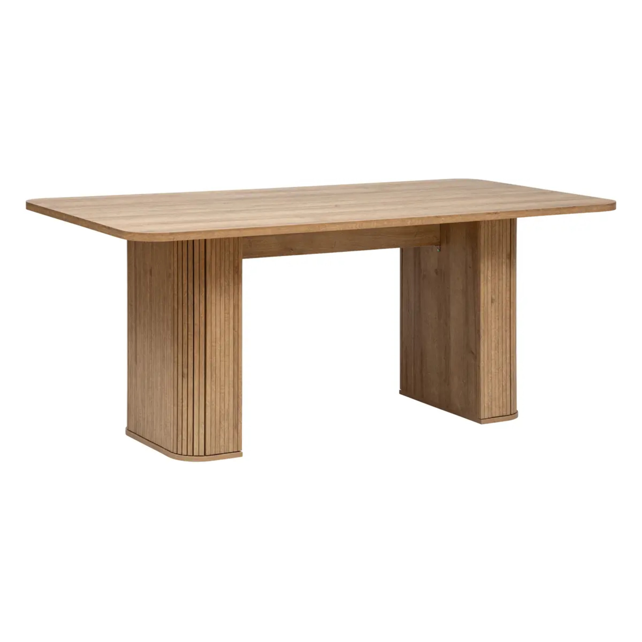 Table à manger "Colva" en placage effet bois L180cm