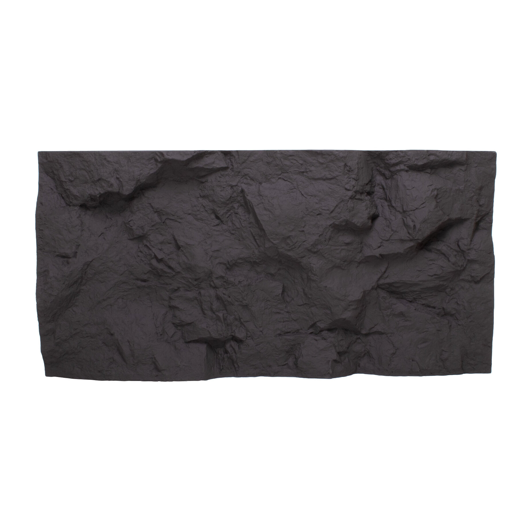 Rushmore - Set 2 pannelli decorativi 3D da parete 120x60x9 cm effetto pietra in PU Grigio Antracite