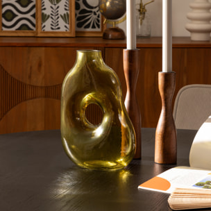 Set de 2 chandeliers en métal & manguier H20/25cm marron