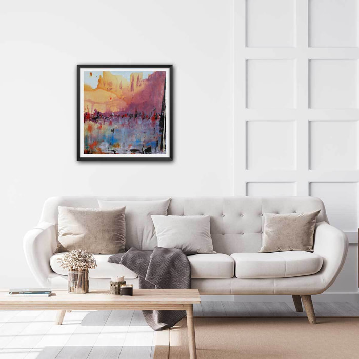 Affiche abstraite grand canyon arizona Affiche + cadre en bois - Noir