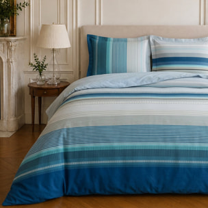 Parure housse de couette 100% microfibre rayures - BINGO