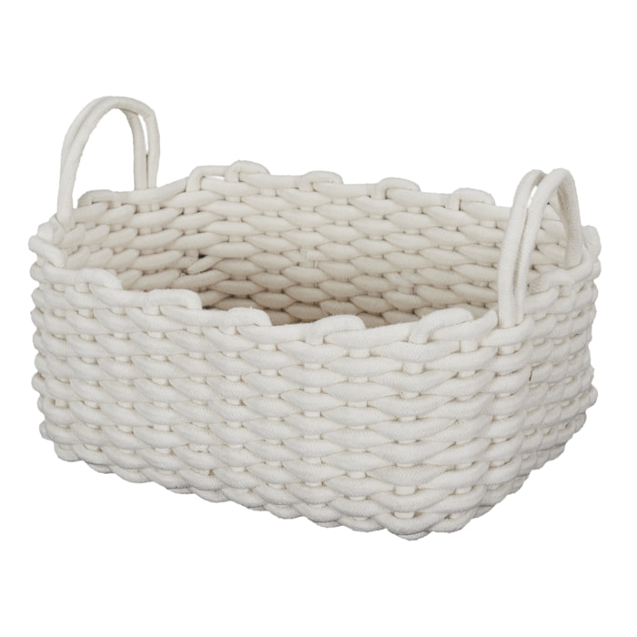 Panier Tricot Blanc X3