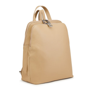 Borse Donna colore Beige-in pelle Made in Italy 30x33x16cm