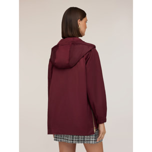 Motivi - Parka in misto cotone con cappuccio - Bordeaux