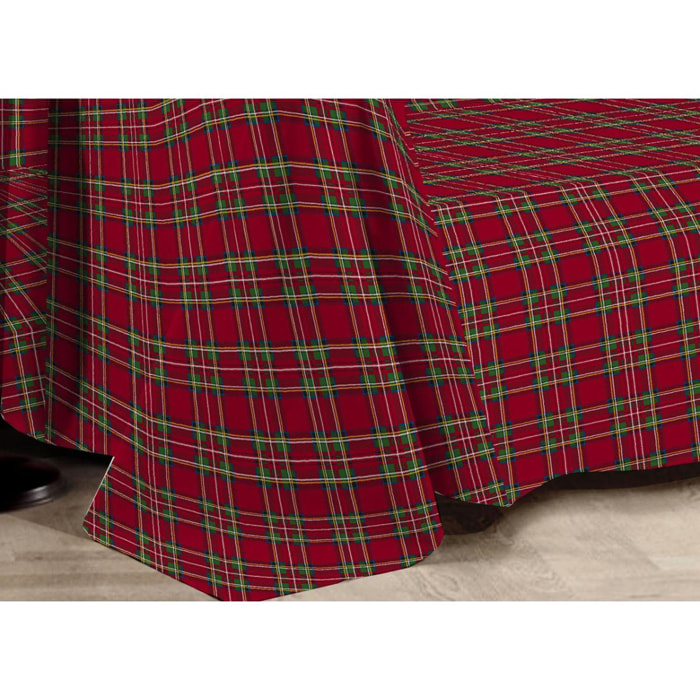 Telo Arredo Multiuso Copritutto 100% Cotone Tartan Rosso