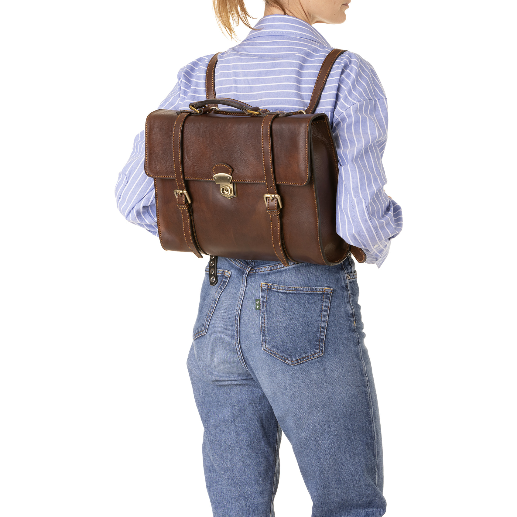 Zaino  unisex In Vera pelle Made in Italy 37x28x9 cm