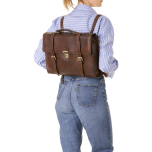 Zaino  unisex In Vera pelle Made in Italy 37x28x9 cm