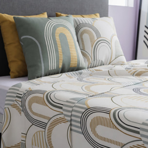 Parure de draps 100% coton imprimé - colizé - sable