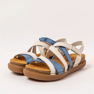 Sandalias 1714 NAPPA CREAM-BLUE /RHODES color Cream-blue