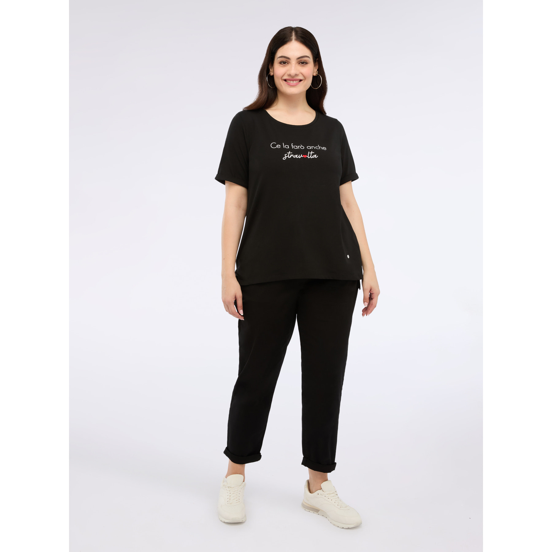 Fiorella Rubino - Pantaloni balloon in misto cotone - Nero