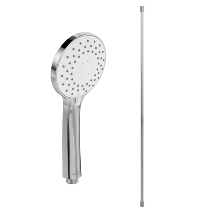 Pommeau de douche VILLEROY & BOCH Universal 3 jets + Flexible de douche Universal Showers 160 cm Chromé