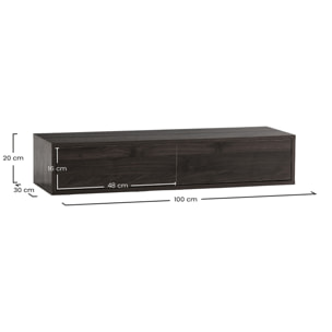 Mesa consola suspendida Auri 2 cajones efecto Nogal