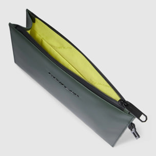 Piquadro Pochette in tessuto gommato resistente all'acqua con polsiera rimovibile