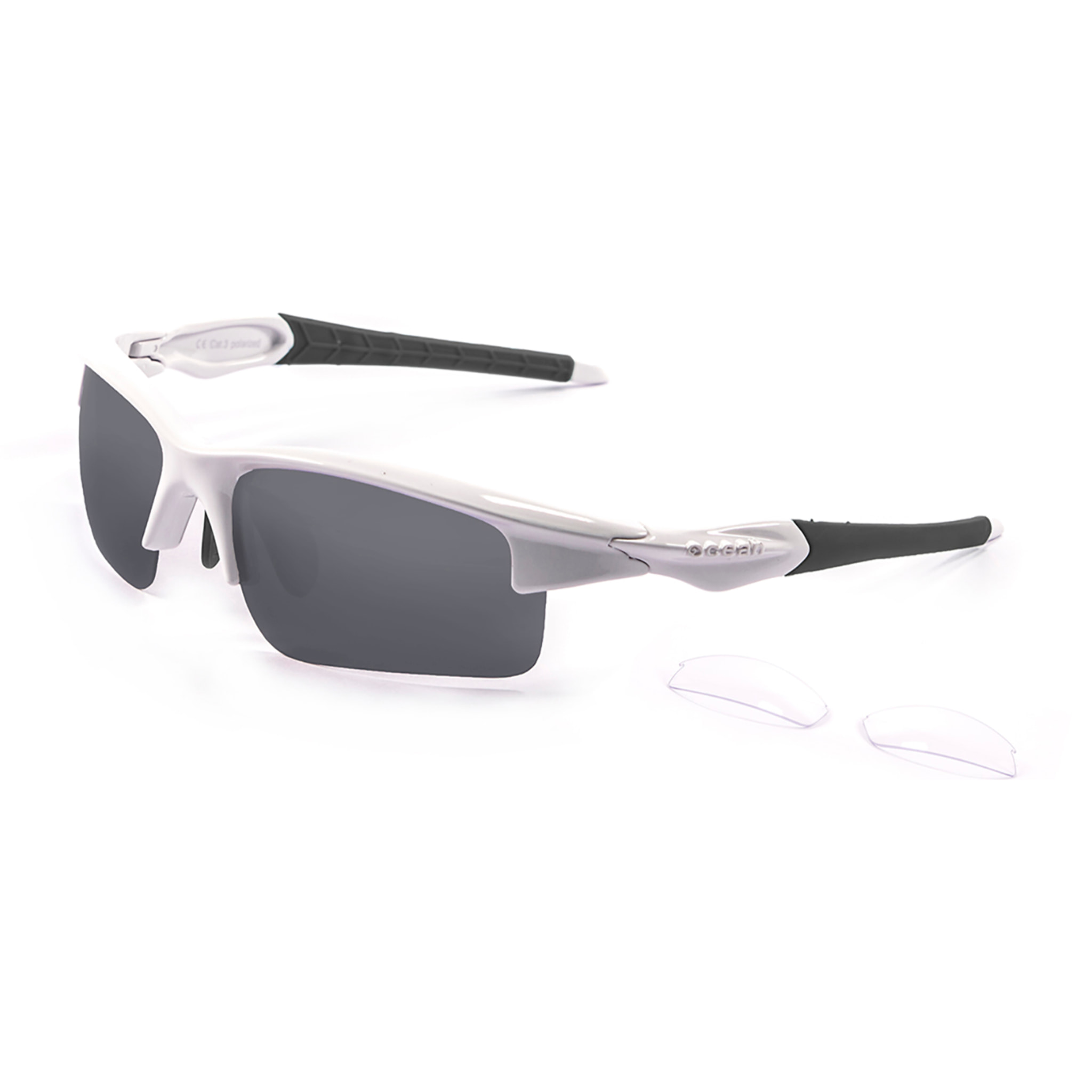 Gafas de ciclismo OCEAN GIRO - Blanco y negro / Polarizada ahumada