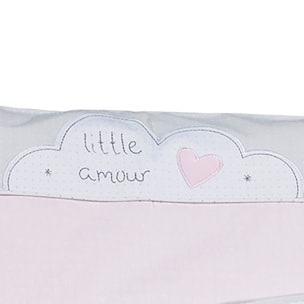 Parure de lit bébé 190x140cm et taie en coton Rose