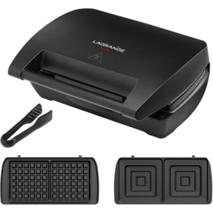 Gaufrier, croque monsieur LAGRANGE Mini Maxi 2 plaques gaufre+croque 28463