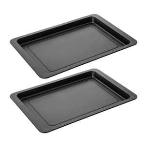 Lot de 2 plaques à pizza rectangulaires 42/29/2,5 cm en acier Spécial crountries Spécial crountries Zenker  Spécial crountries