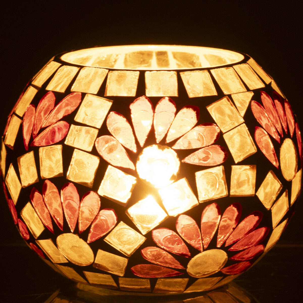 J-Line Chandelier - verre - blanc cassé/jaune chaud - medium