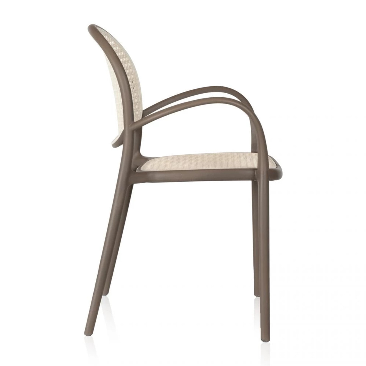 Pack 4 sillas de exterior Klux Arm Taupé - rattan