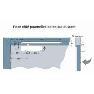 Ferme-porte GROOM 3400 - Bras anti-vandalisme - Argent - GR340511