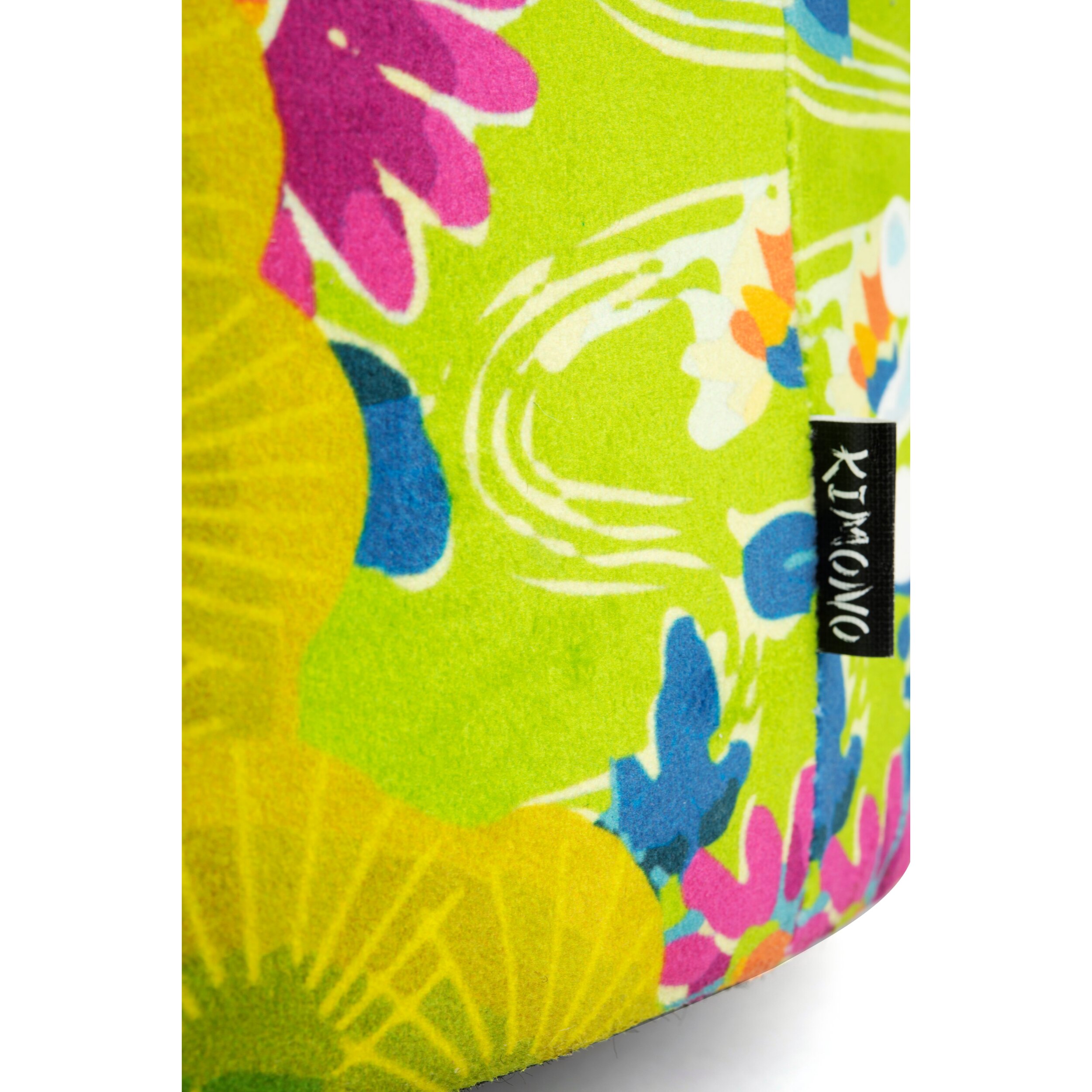 Pouf contenitore Excelsa Kimono in velluto e legno 39x39x43 cm multicolore