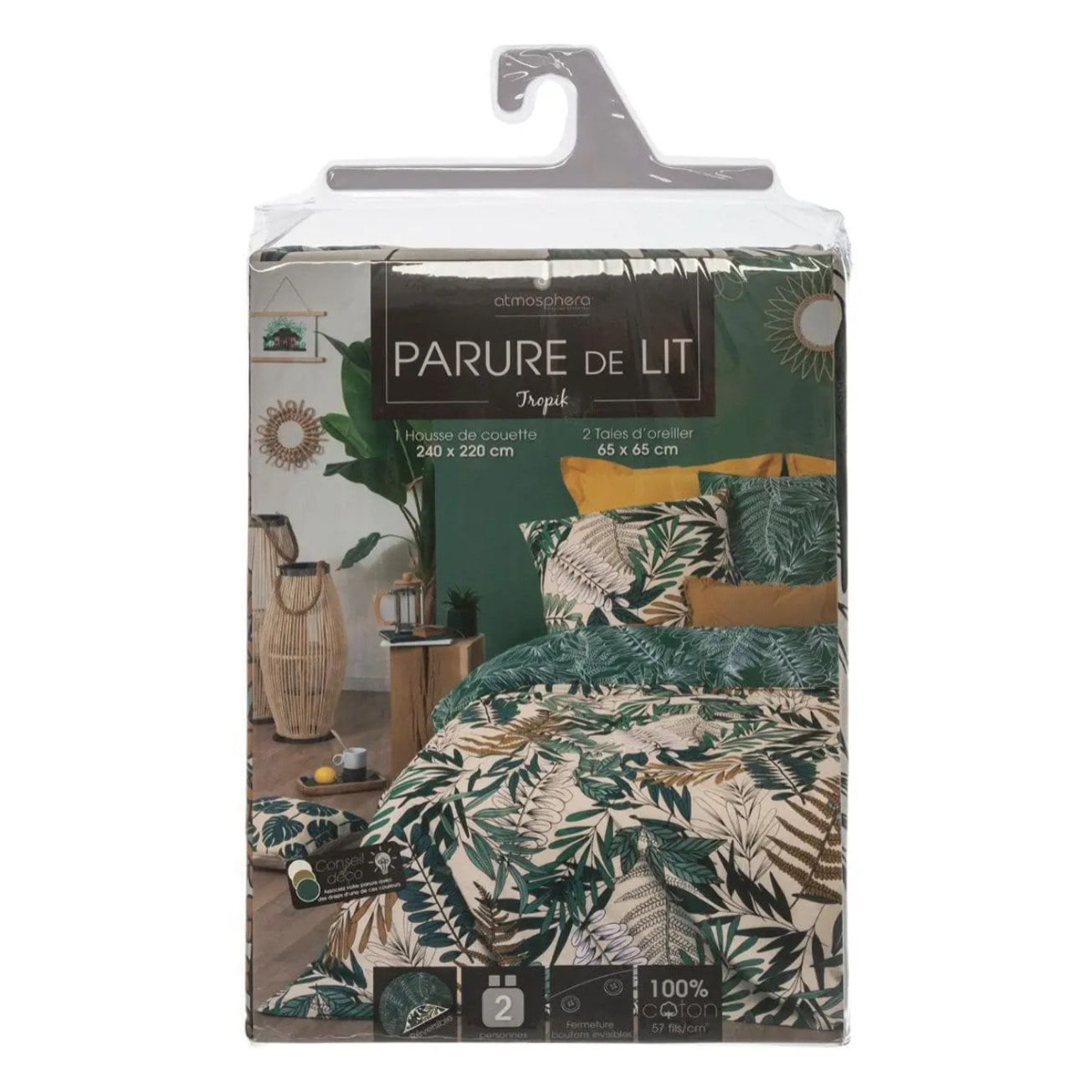 Parure de lit "Tropik" en coton 240x220 cm