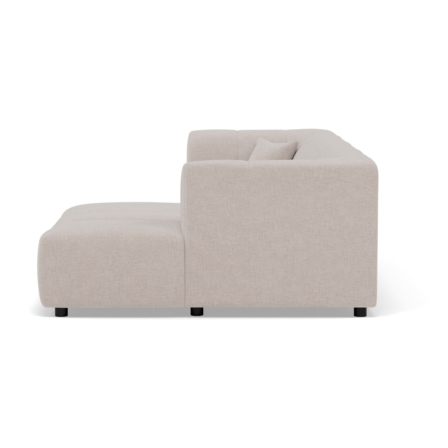 Curtis - canapé d'angle droit 4 places avec accoudoir en tissu texturé - Beige