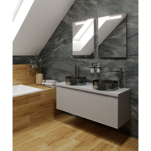 Vasque à poser 38 x 38 x 11 cm Aurum gun métal noir brossé en acier inoxydable avec bonde sans trop-plein (SATAUR3838BGM)