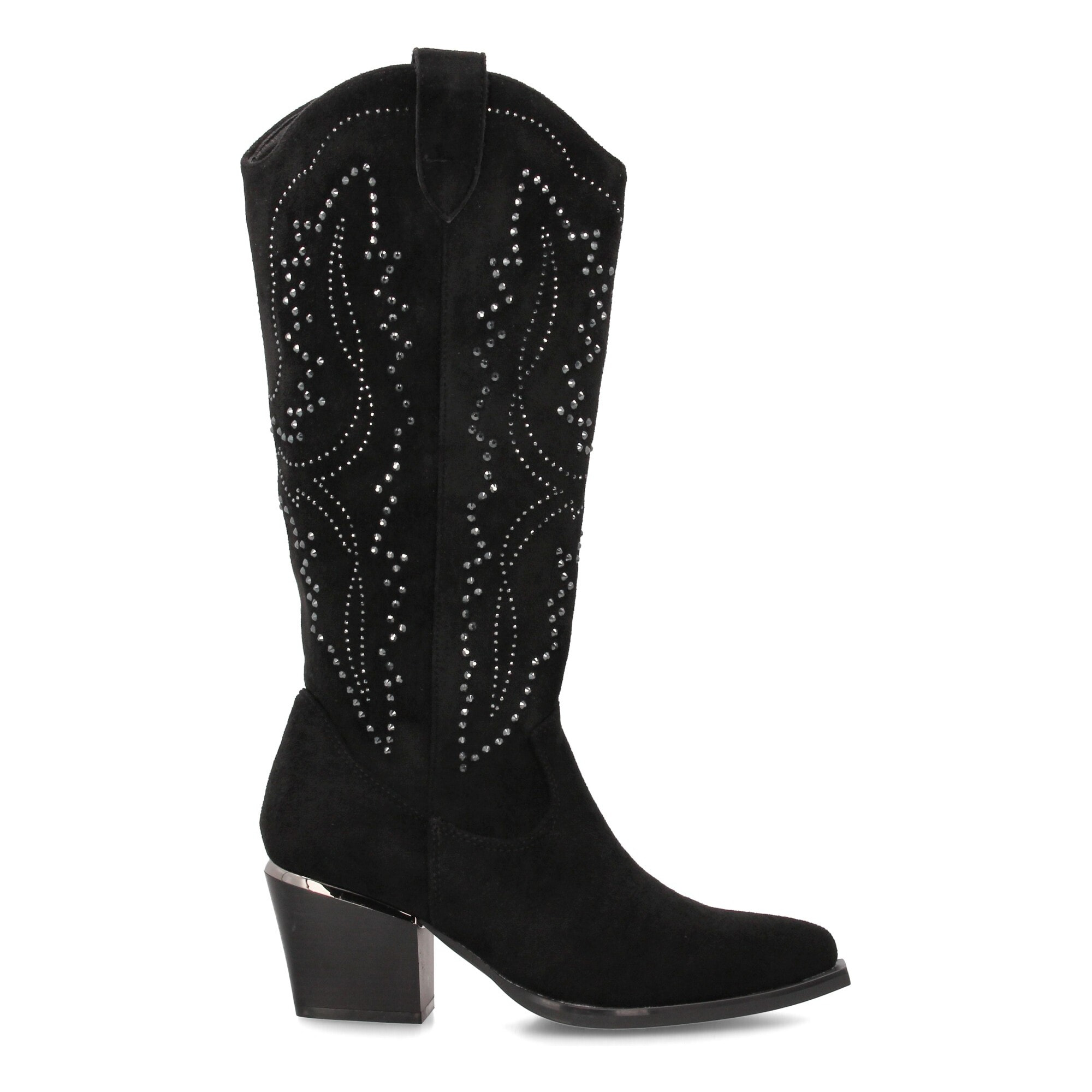 Bota cowboy para mujer de caña alta con diseño brillante, ideal temporada Otoño Invierno.