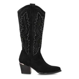 Bota cowboy para mujer de caña alta con diseño brillante, ideal temporada Otoño Invierno.