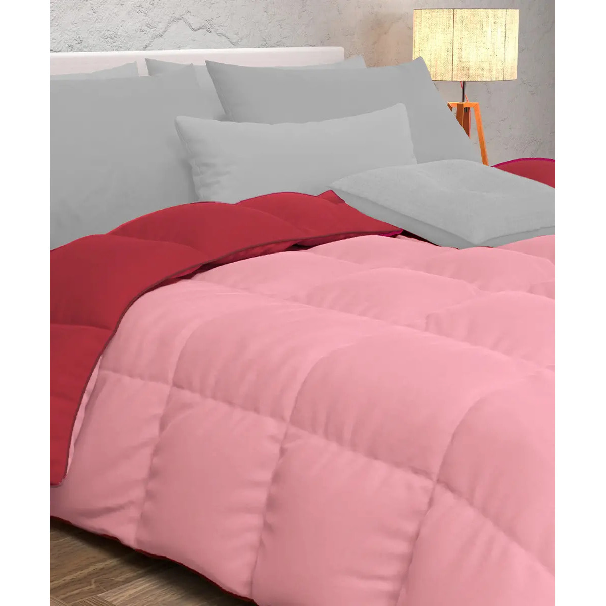 Piumino double face invernale Rosso Rosa in poliestere