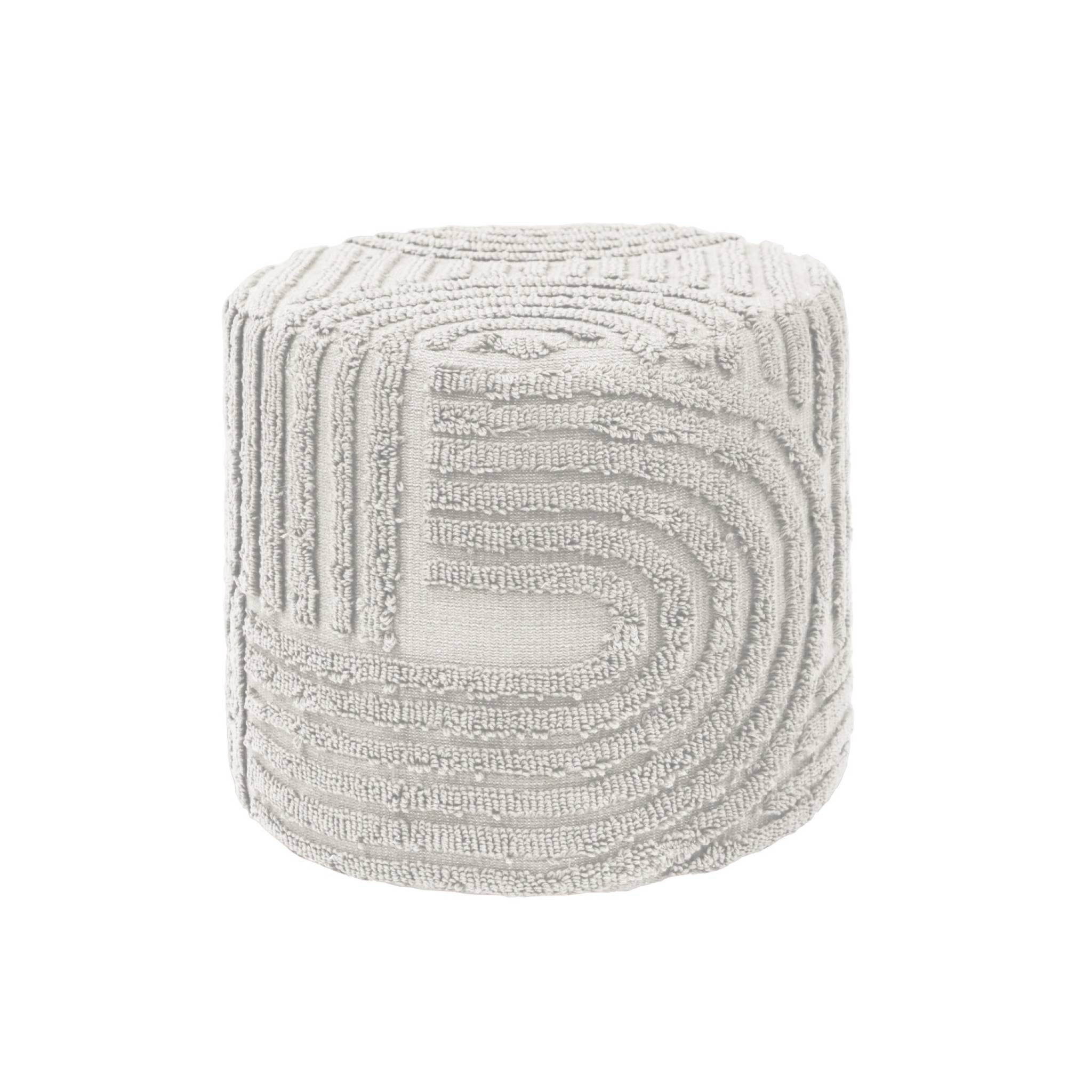 Pouf rond bouclette tuftée NUBA