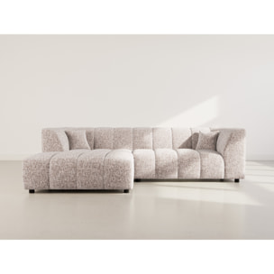 Curtis - canapé d'angle gauche 4 places avec accoudoir en tissu texturé - Taupe
