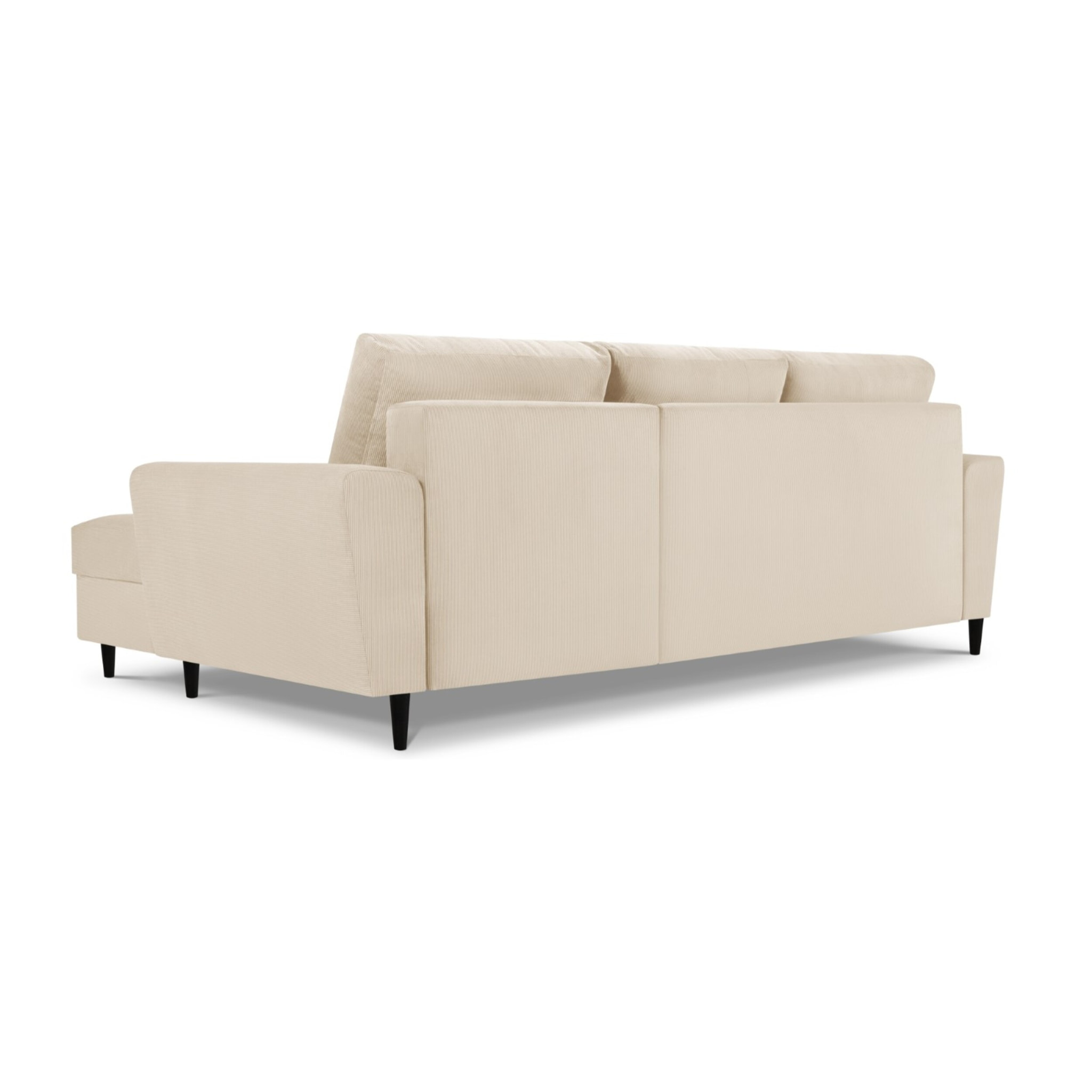 Canapé d'angle droit convertible avec coffre de rangement "Kyoto" 4 places en velours côtelé beige