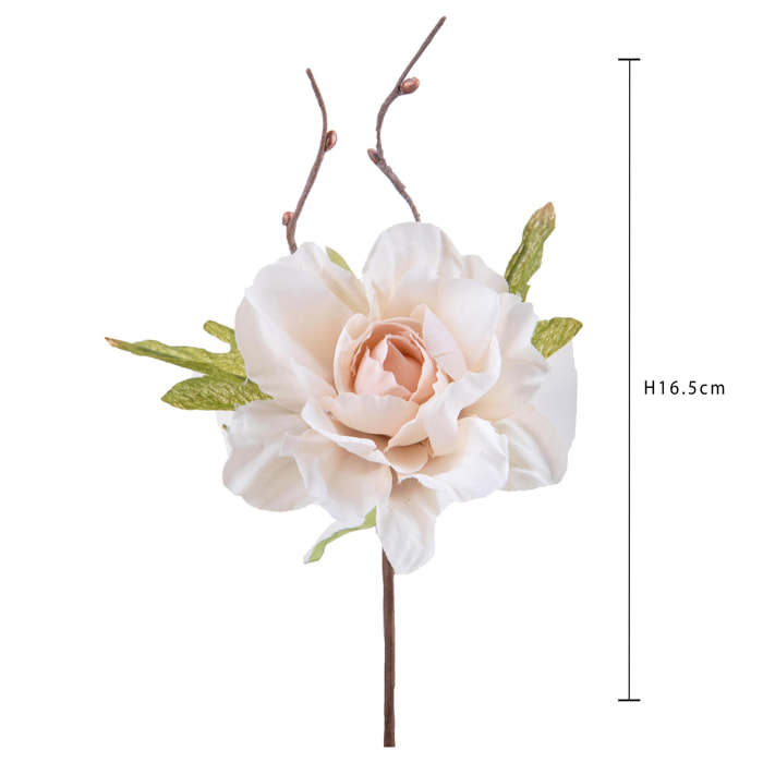 Pick Gardenia. Diametro 8 Cm - Pezzi 36 - 9X16,5X4cm - Colore: Bianco - Bianchi Dino - Fiori Artificiali