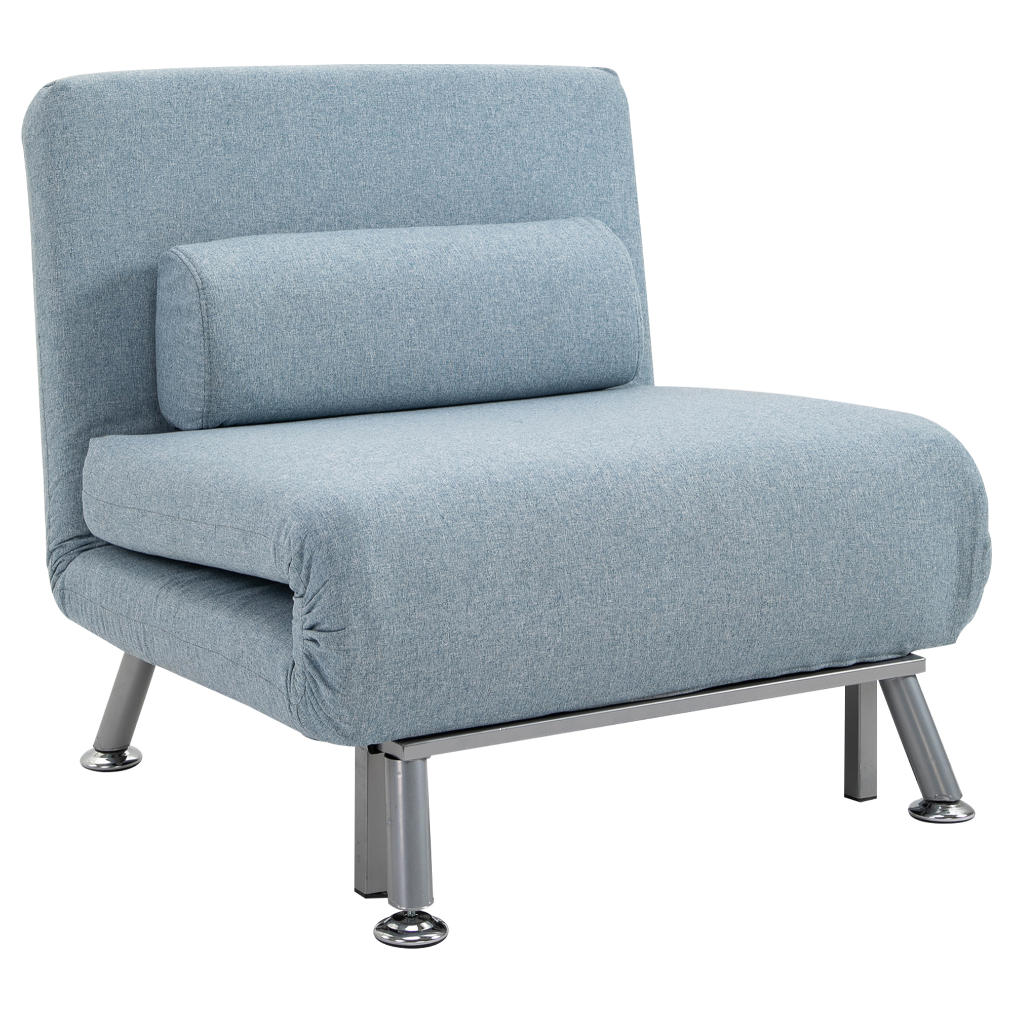 Fauteuil convertible 3 en 1 chauffeuse lit avec coussin bleu