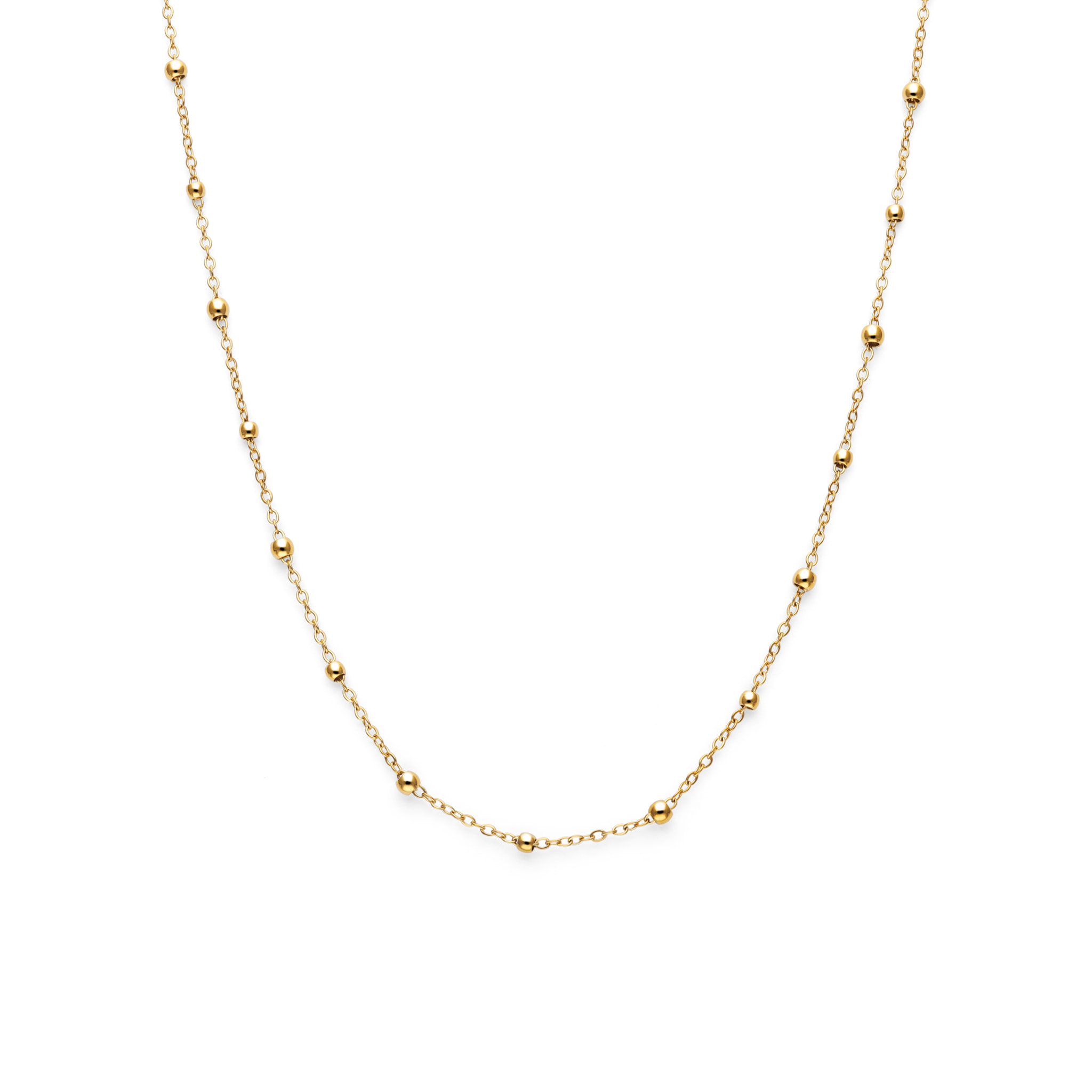 Collana Long Dots Acciao Placcato Oro