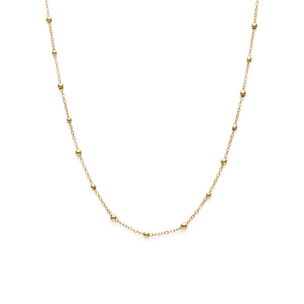 Collana Long Dots Acciao Placcato Oro