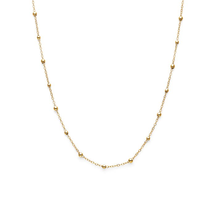 Collana Long Dots Acciao Placcato Oro