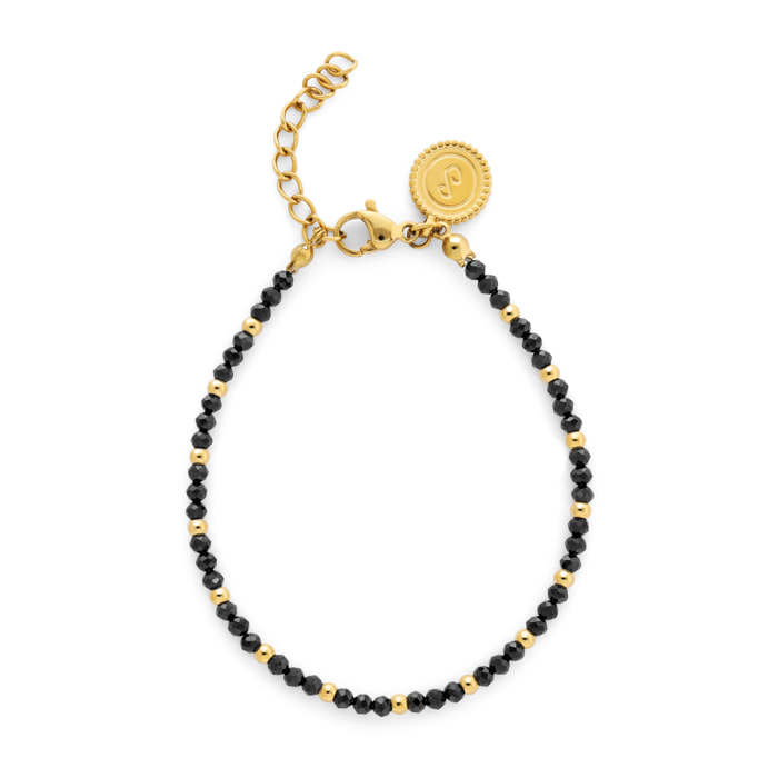 Bracciale Black Noite Acciao Placcato Oro