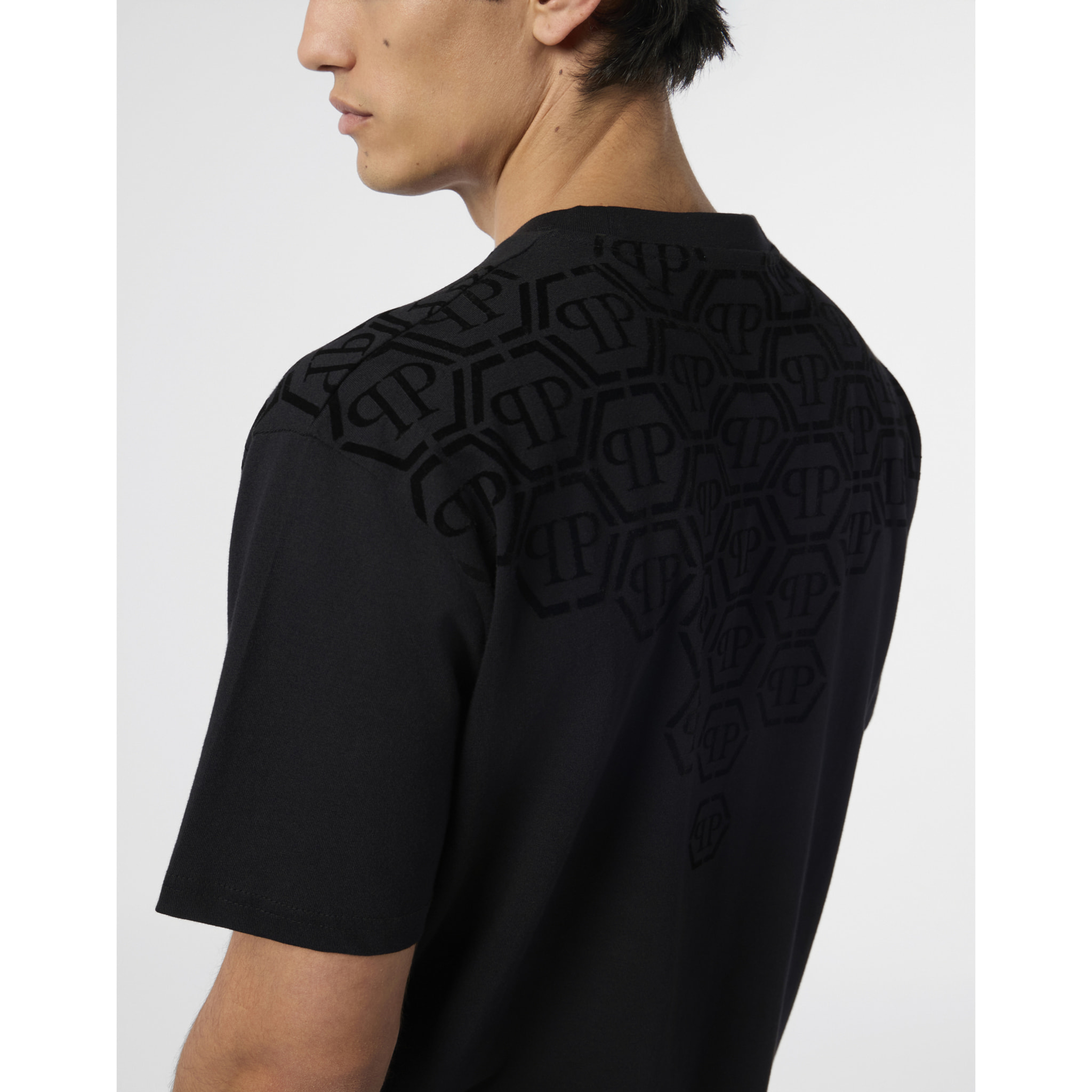 PHILIPP PLEIN Round Neck T-Shirt Degrade Monogram Monogram