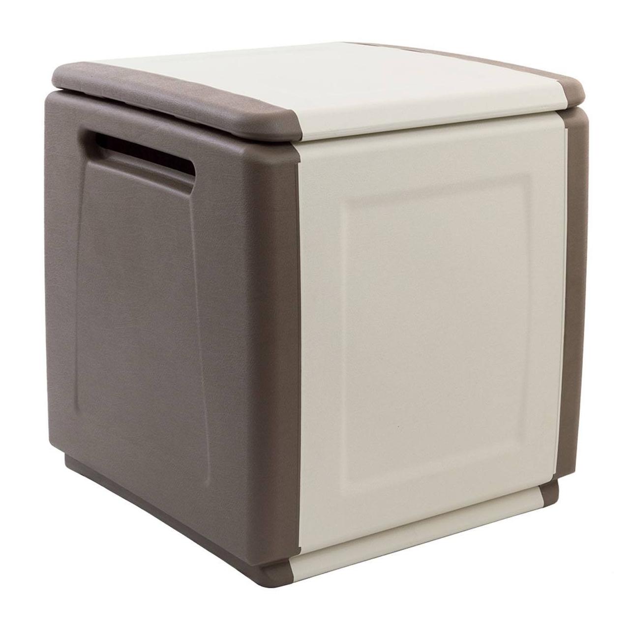 Baule contenitore multiuso polipropilene, Box portatutto, 100% Made in Italy, cm 54x53h57, colore Grigio chiaro