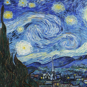 Poster La nuit étoilée - Vincent Van Gogh Affiche sous cadre noir