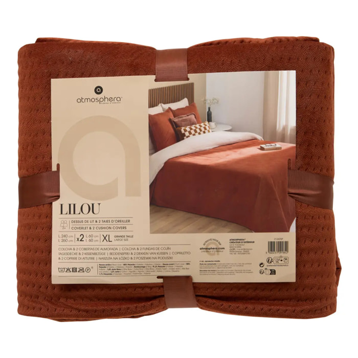 Dessus de lit Lilou terracotta 260x240cm