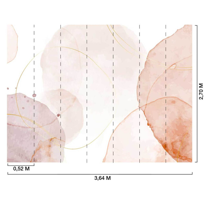 Papier peint abstrait aquarelle nude et terracotta minimaliste Intissé