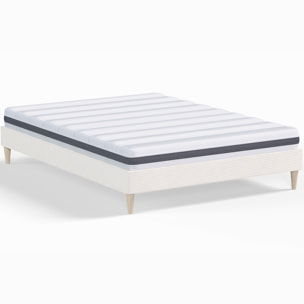 Pack lit en velours côtelé + Matelas ressorts et Mousse HR - DINA & HYGIOSPRING
