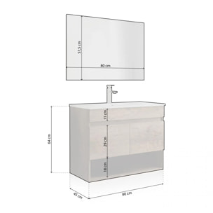 Pack de baño con lavabo cerámico Thai Nordik