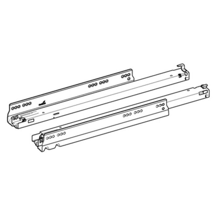 Coulisse à sortie totale Actro YOU XL (70 kg) avec Silent System, compatible avec Push to open Silent, 650 mm, à gauche et à droite - HETTICH - 9318219